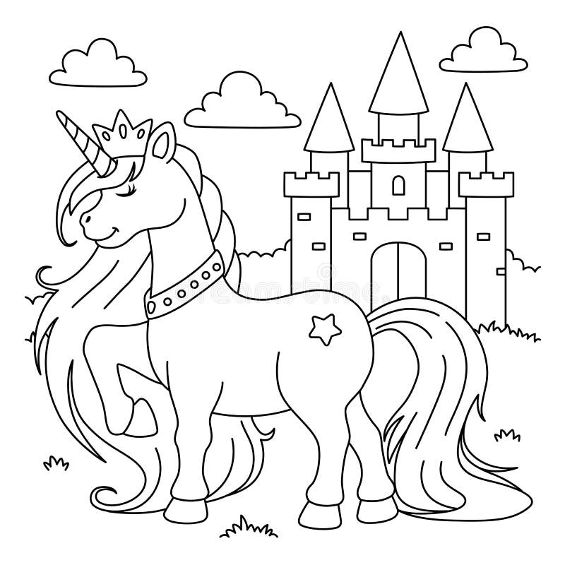 Unicorn princess coloring page stock illustrations â unicorn princess coloring page stock illustrations vectors clipart