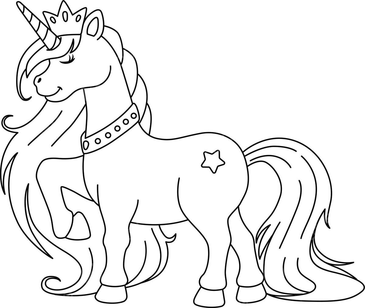 Unicorn princess coloring page isolated for kids icon line unicorn vector icon line unicorn png and vector with transparent background for free download