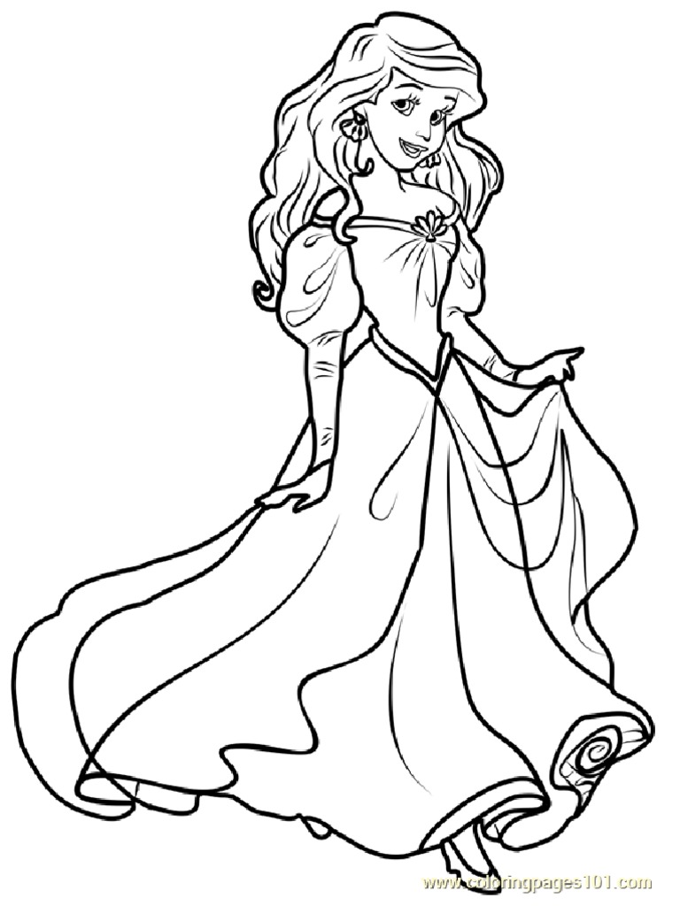 Princess ariel coloring page pdf