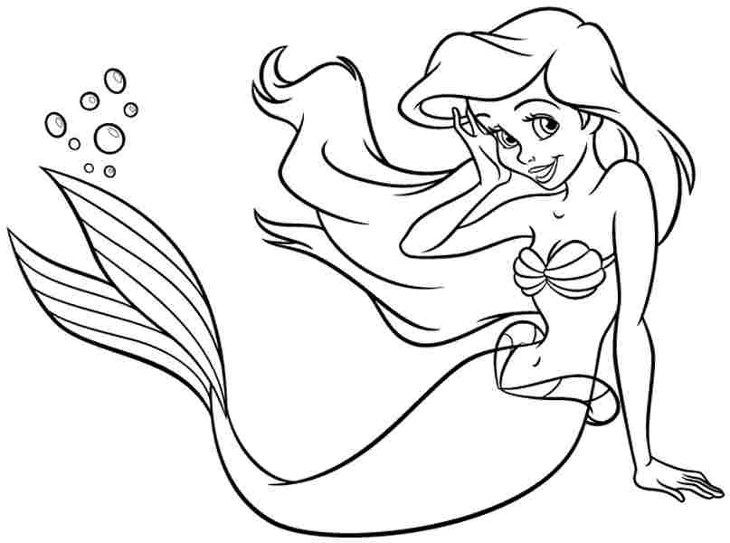 Printable ariel the little mermaid coloring pages pdf
