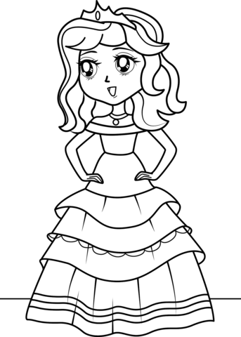Anime princess coloring page free printable coloring pages