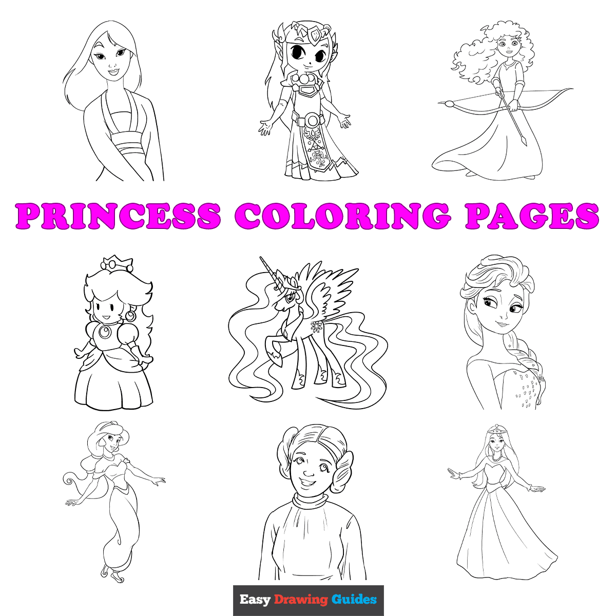 Free printable princess coloring pages for kids