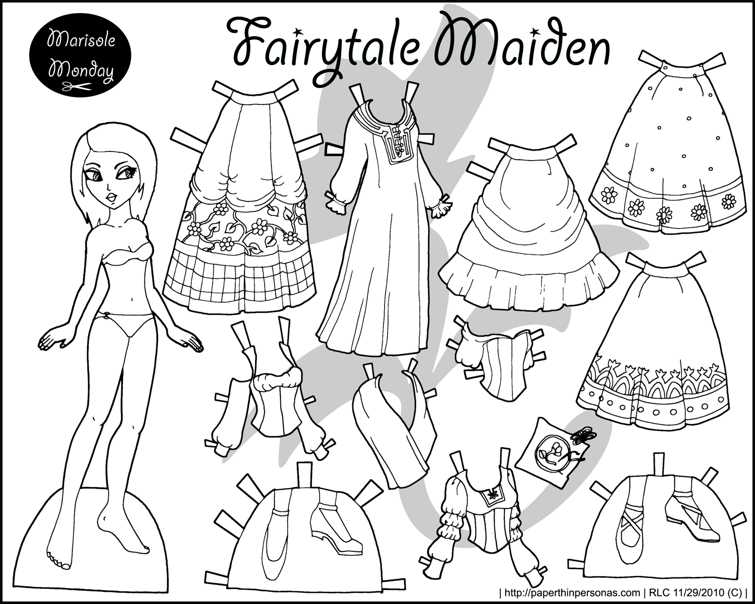 Four princess coloring pages to print dress
