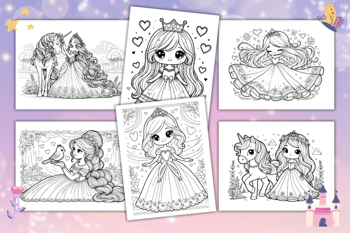 Free princess coloring pages for kids