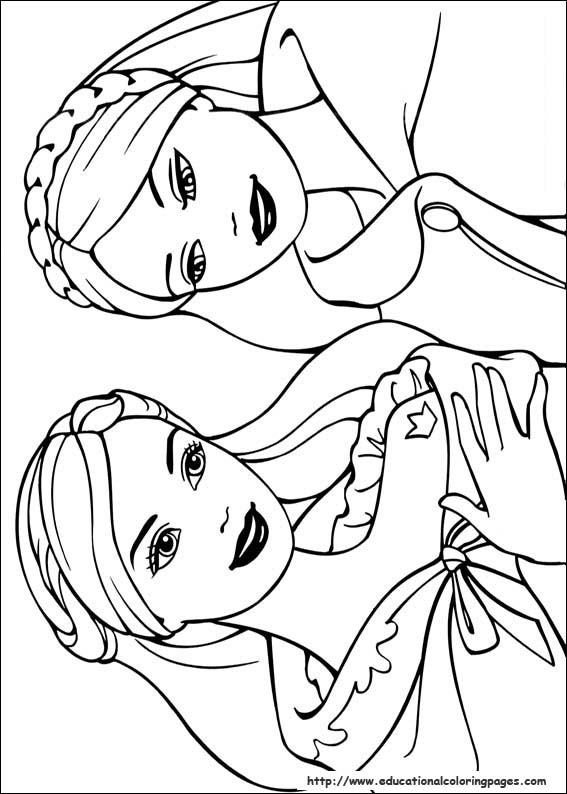 Barbie princess coloring pages free for kids