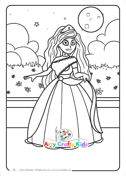 Fairy tale princess coloring pages