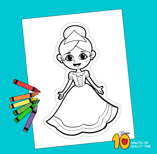 Princess coloring page â minutes of quality time