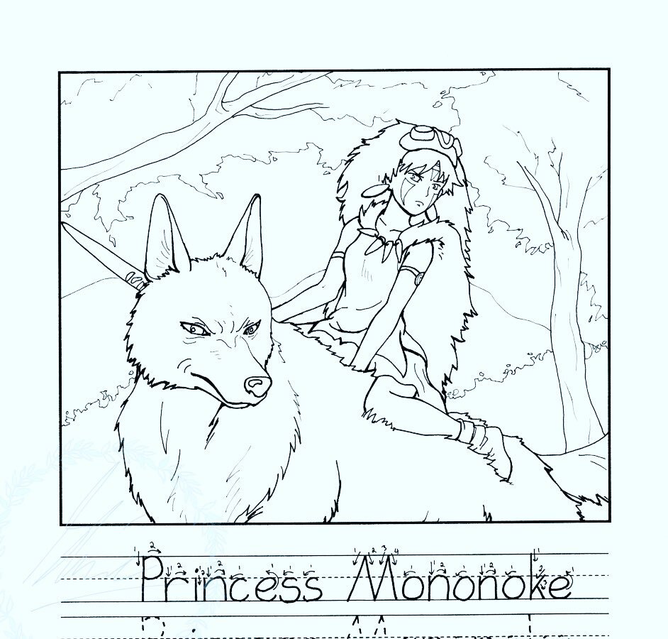 Princess mononoke coloring sheet