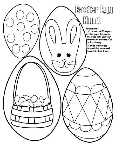Easter egg hunt coloring page