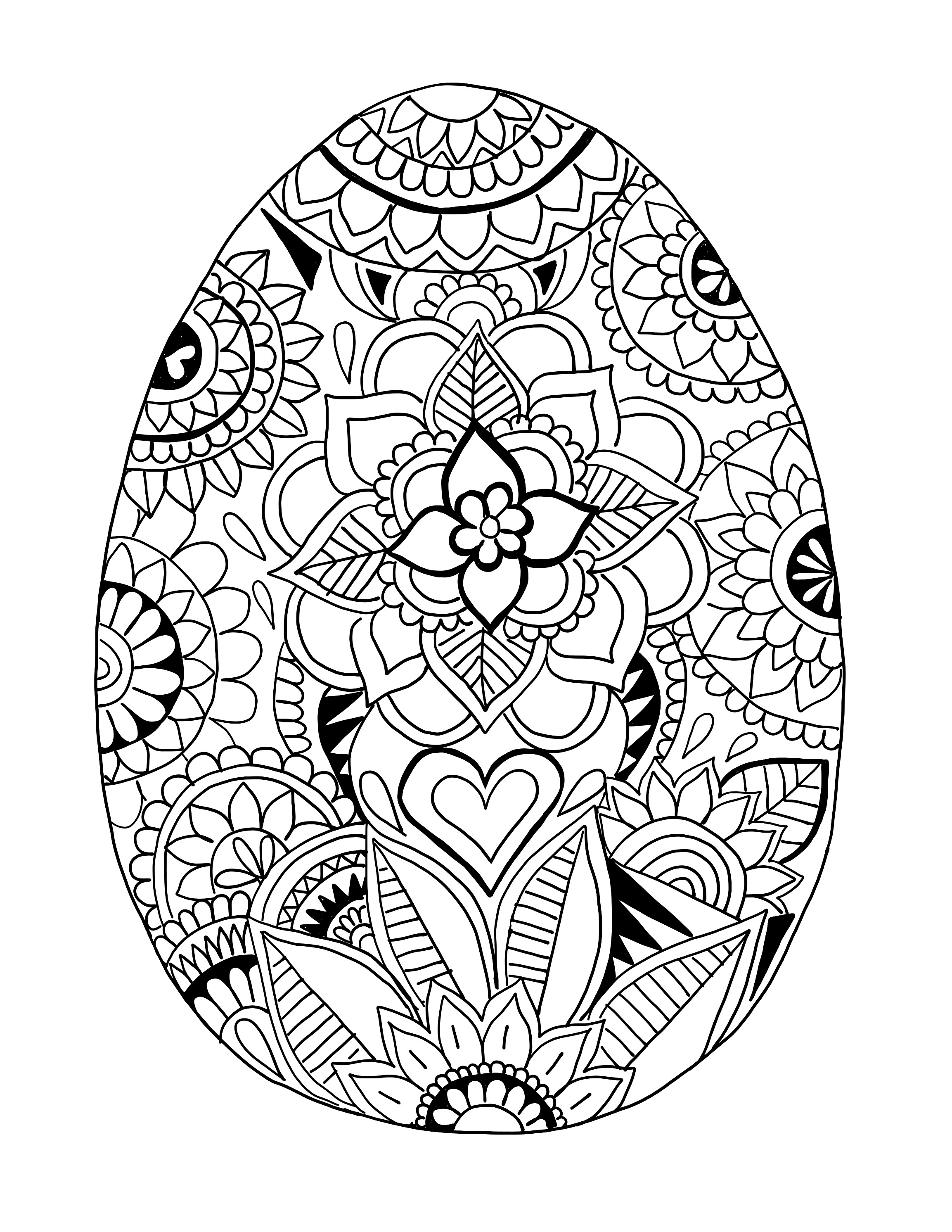 Easter egg printable coloring page