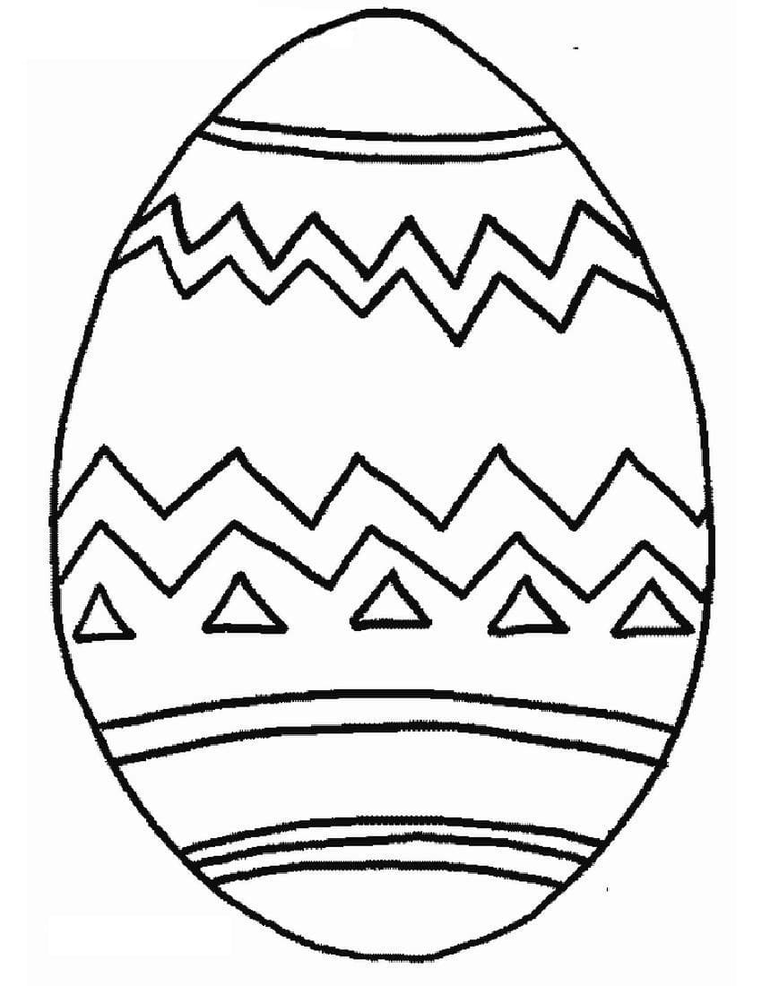 Print easter egg image outline coloring page