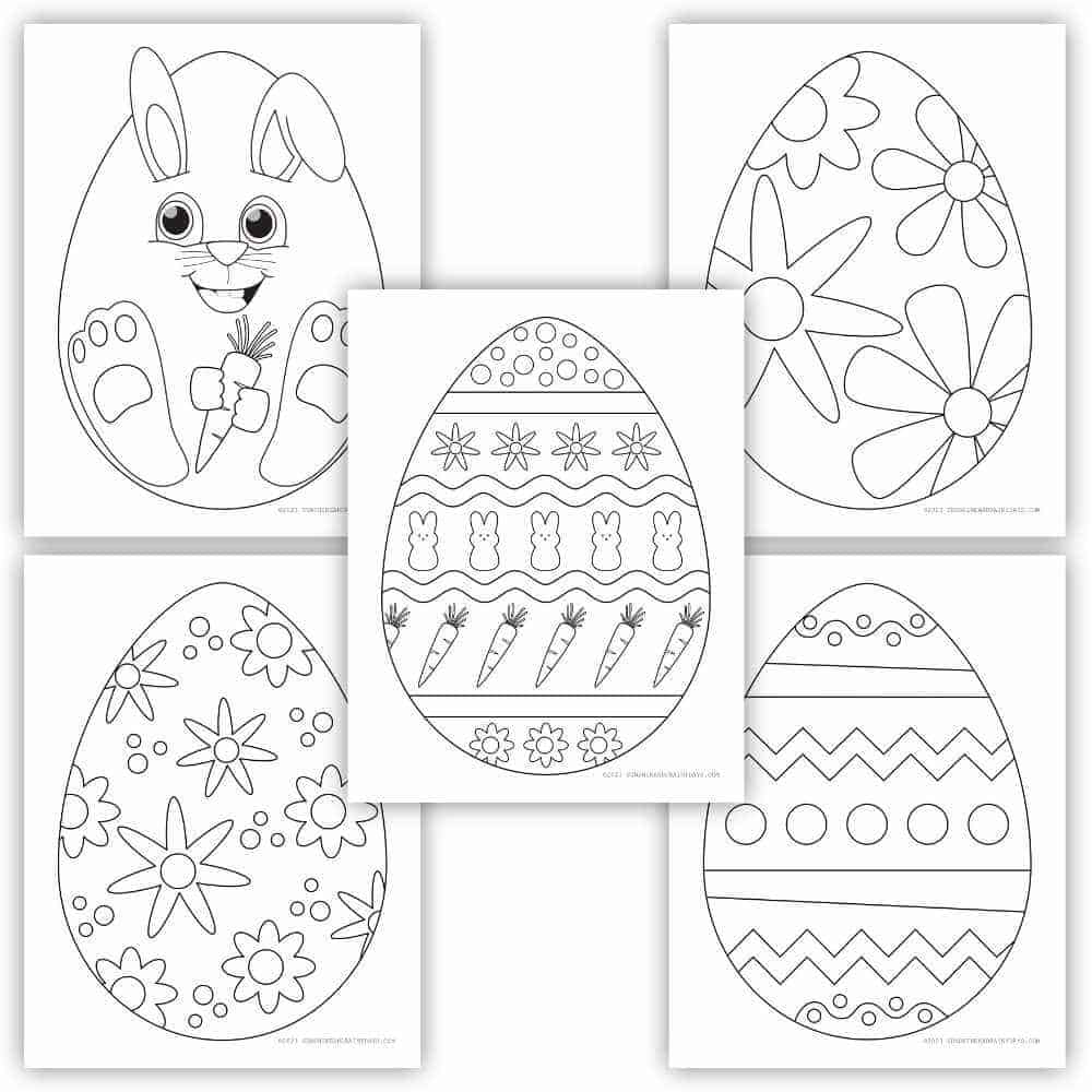 Printable easter eggs coloring pages