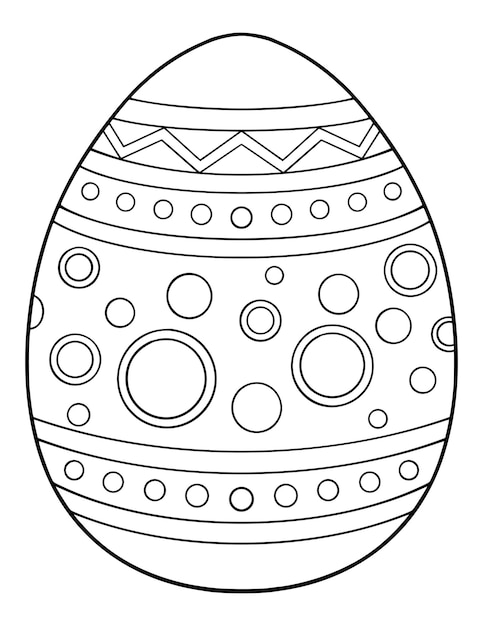 Premium vector patterned easter egg coloring page