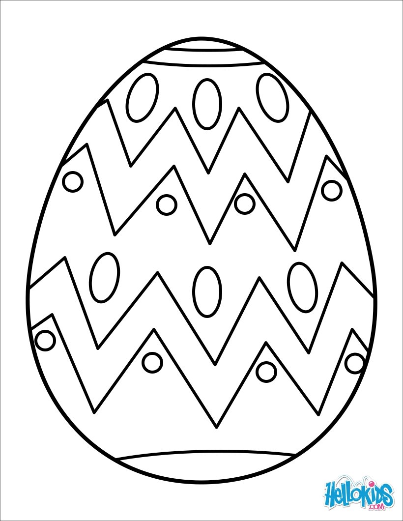 Painted easter egg coloring pages