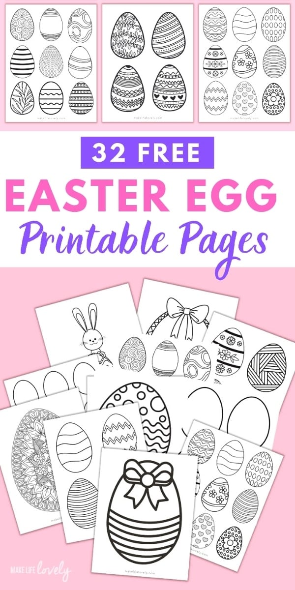 Free easter egg printable pages