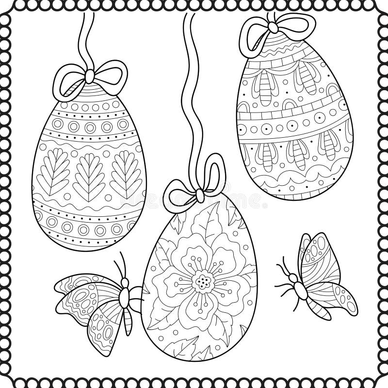 Adults easter coloring stock illustrations â adults easter coloring stock illustrations vectors clipart