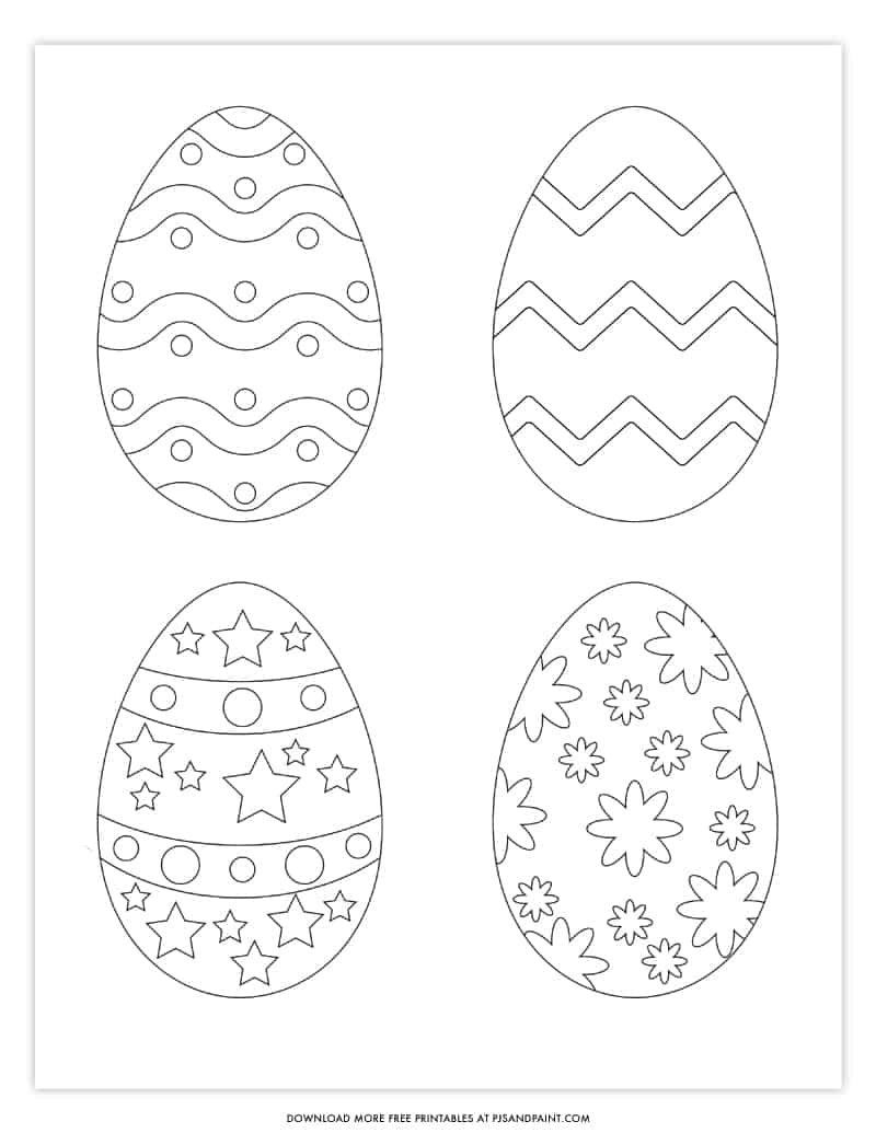 Free printable easter egg coloring pages