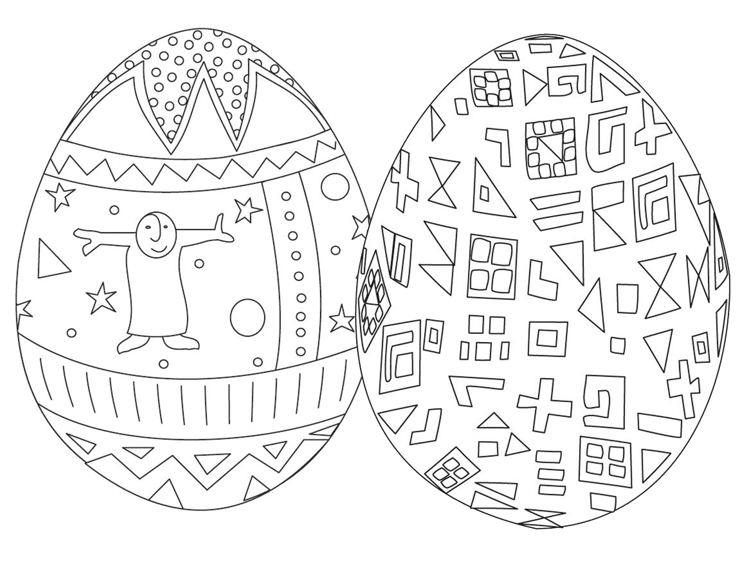 Places for free printable easter egg coloring pages