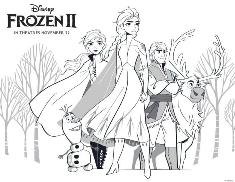Free frozen coloring pages and activities