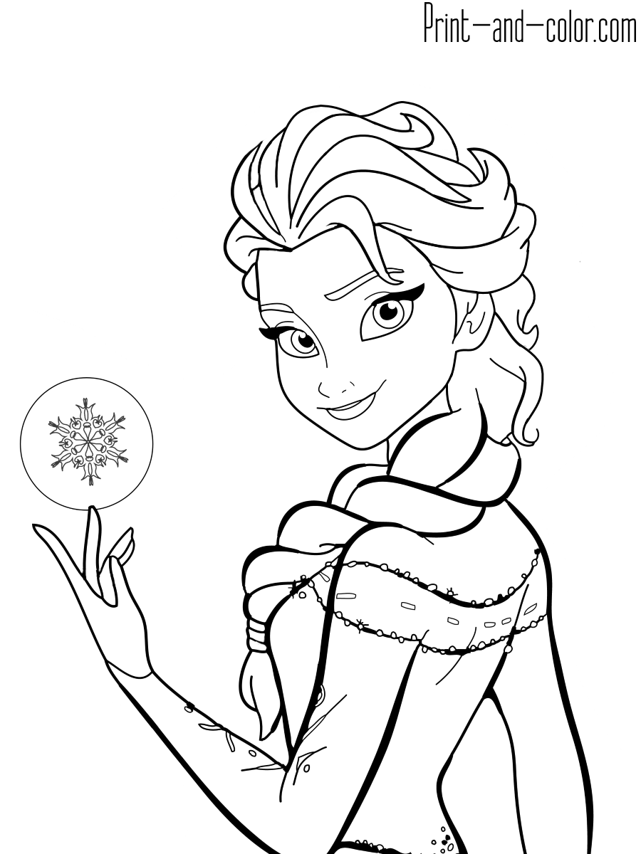 Frozen coloring pages print and color