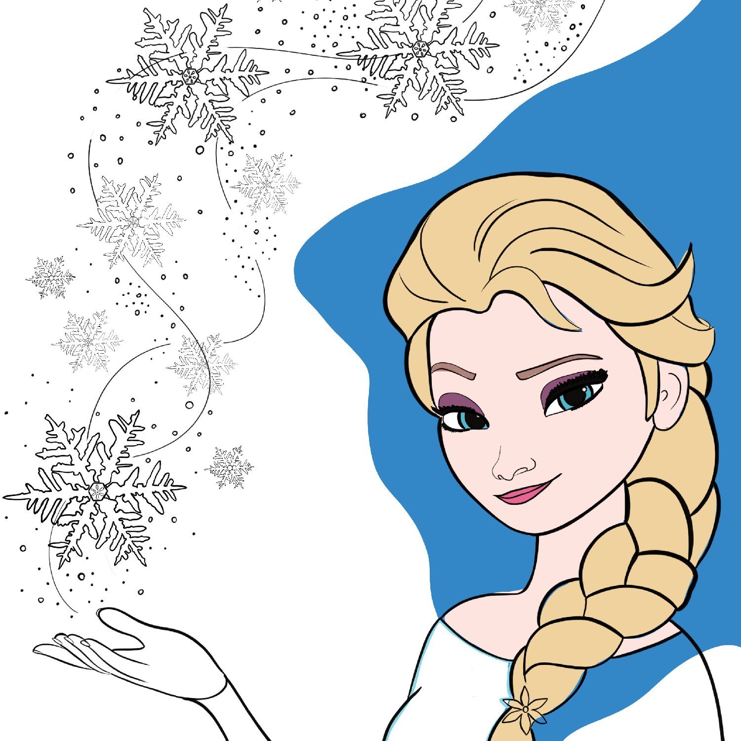 Elsa frozen coloring page