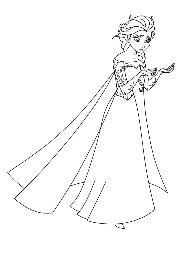 Queen elsa from frozen coloring page