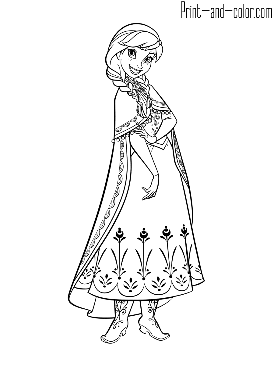 Frozen coloring pages print and color