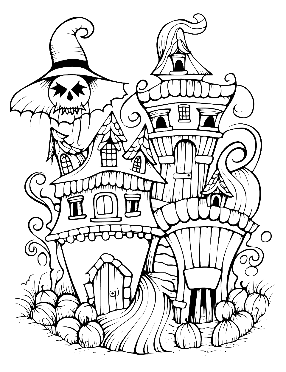 Halloween coloring pages free printable sheets