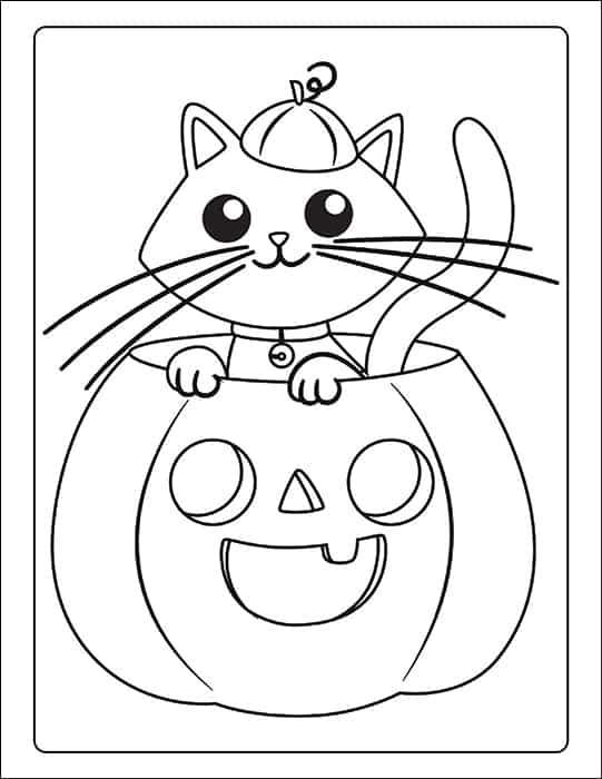Halloween coloring pages for kids printable set pages