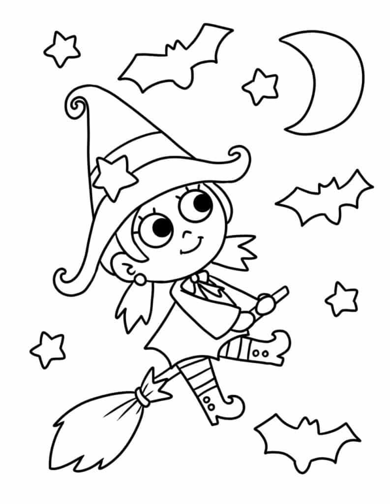 Free printable cute halloween coloring pages