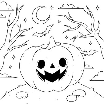 Free printable halloween coloring pages vectors illustrations for free download
