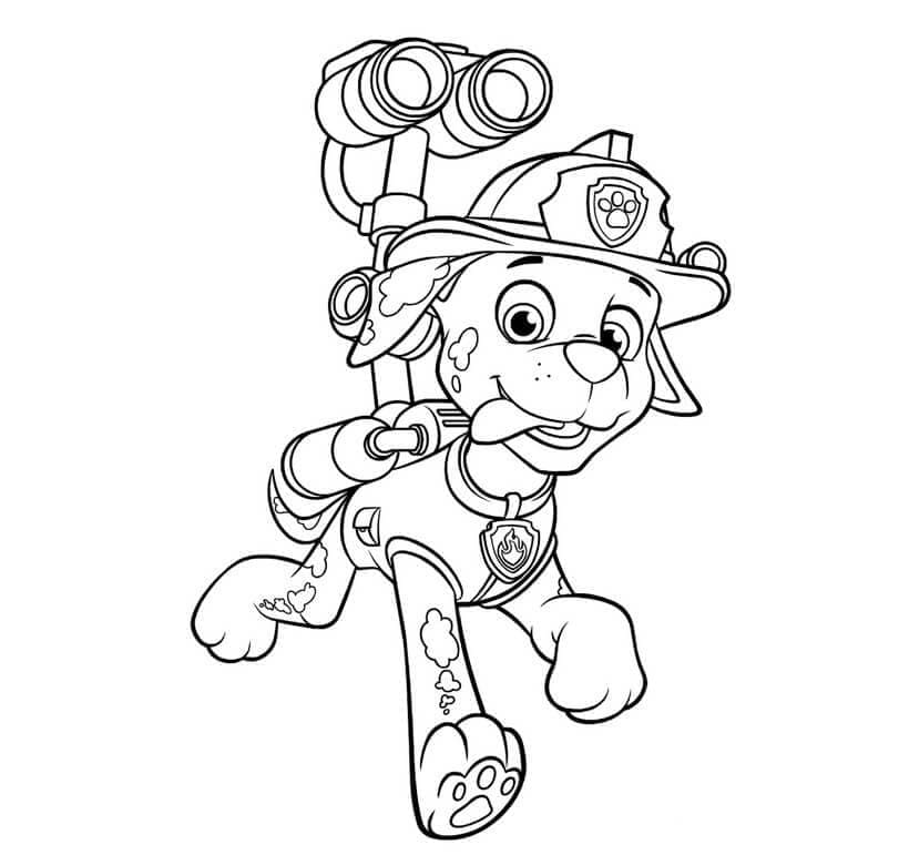 Marshall from paw patrol coloring page