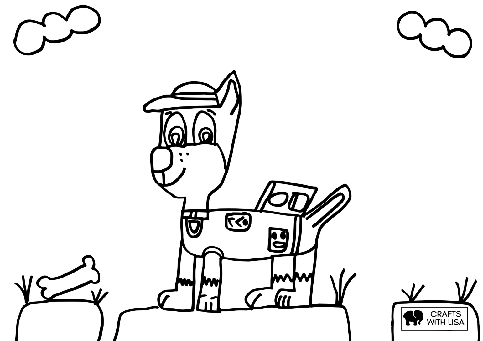 Chase paw patrol coloring page