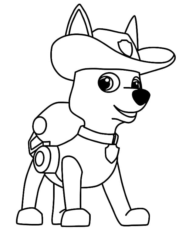 Simple tracker paw patrol coloring page
