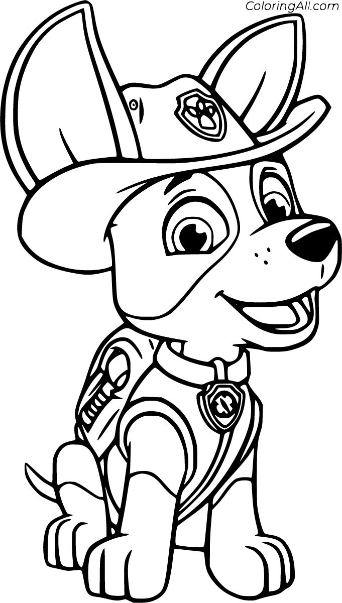 Free printable tracker paw patrol coloring pages in vector format easy to print from anâ paw patrol coloring pages paw patrol coloring cartoon coloring pages