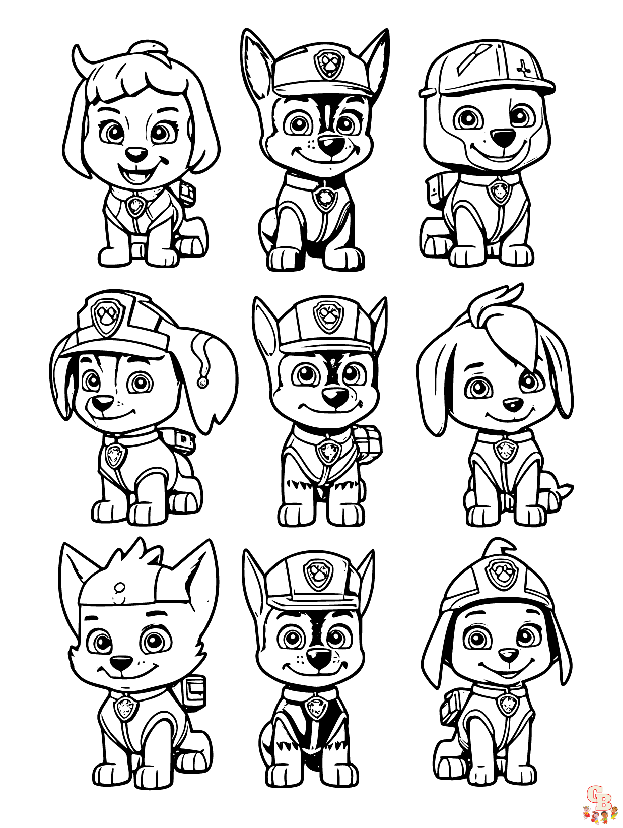 Free paw patrol coloring pages printable and easy options gbcoloring