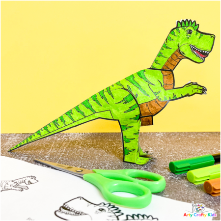 D tyrannosaurus rex paper dinosaur craft