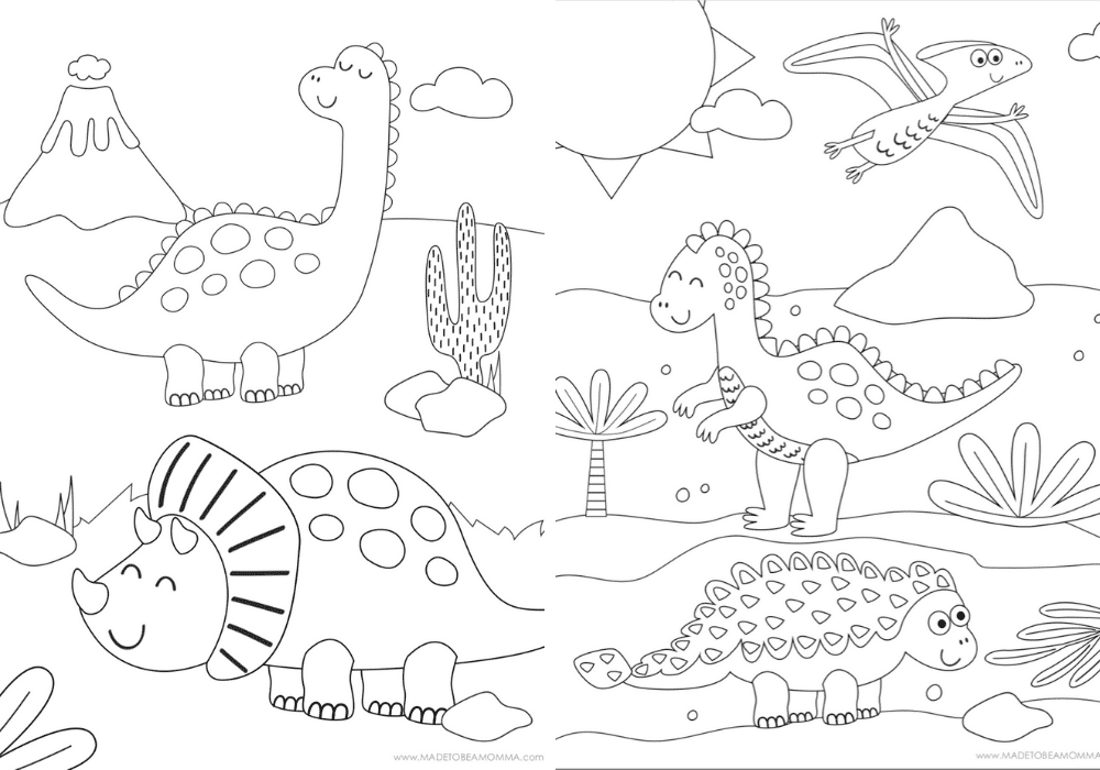 Printable dinosaur coloring pages
