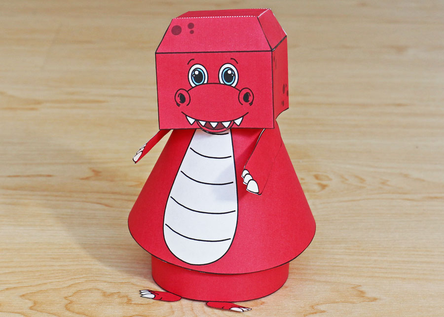 D paper dinosaur craft