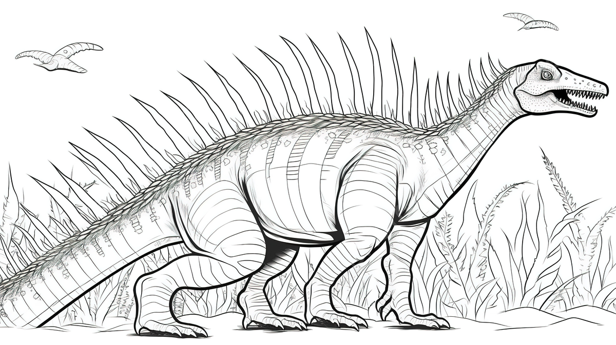 Coloring page of a dinosaur coloring pages background spinosaurus coloring picture dinosaur monster background image and wallpaper for free download