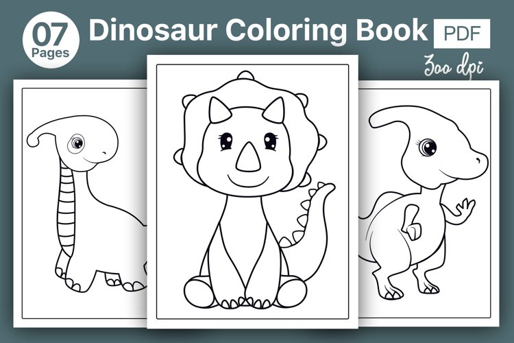 Baby dinosaur coloring book for kids
