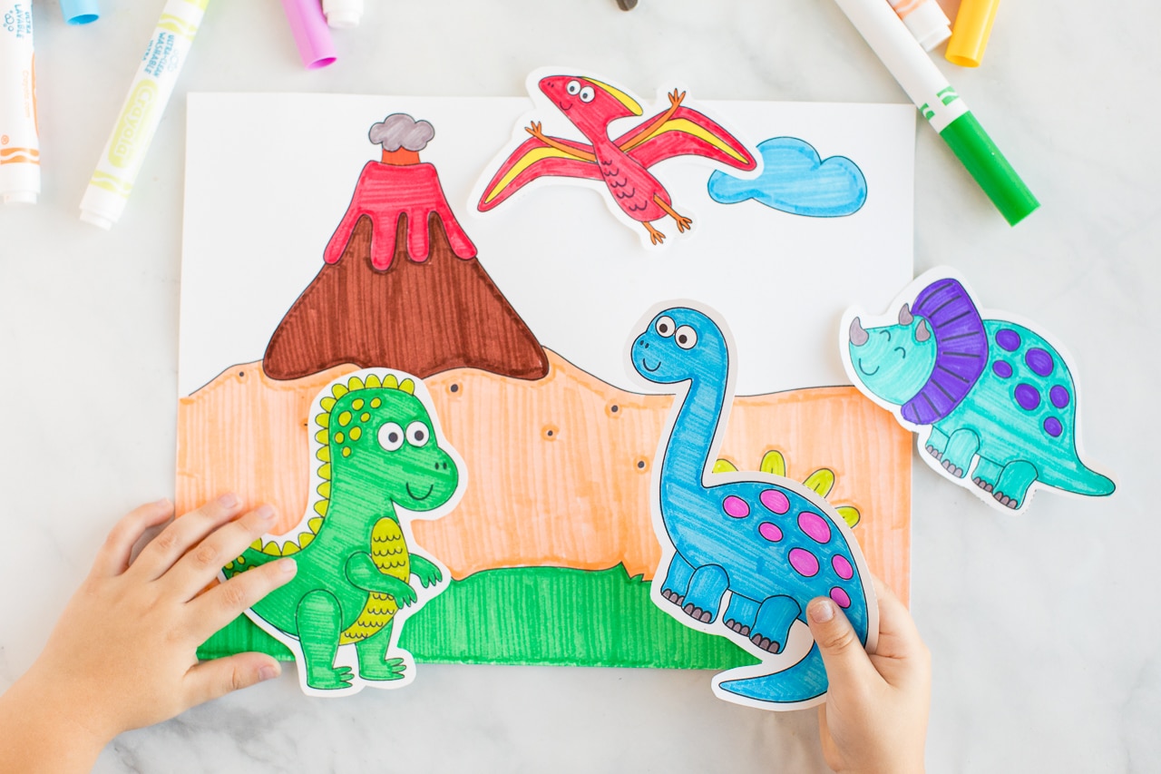 Dinosaur coloring activity