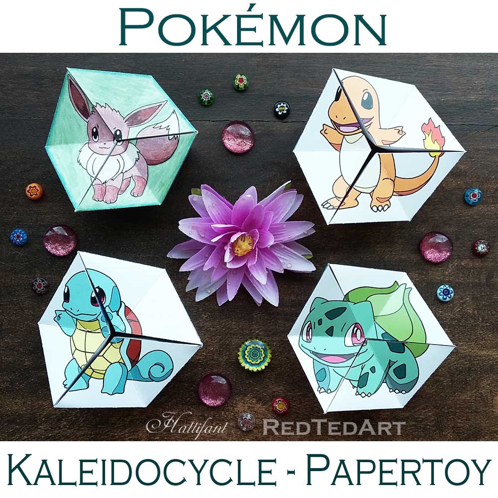 Paper toys pokemon evolution flextangles