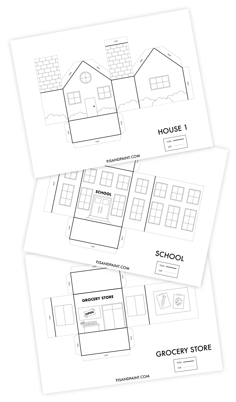 Free printable d buildings coloring pages