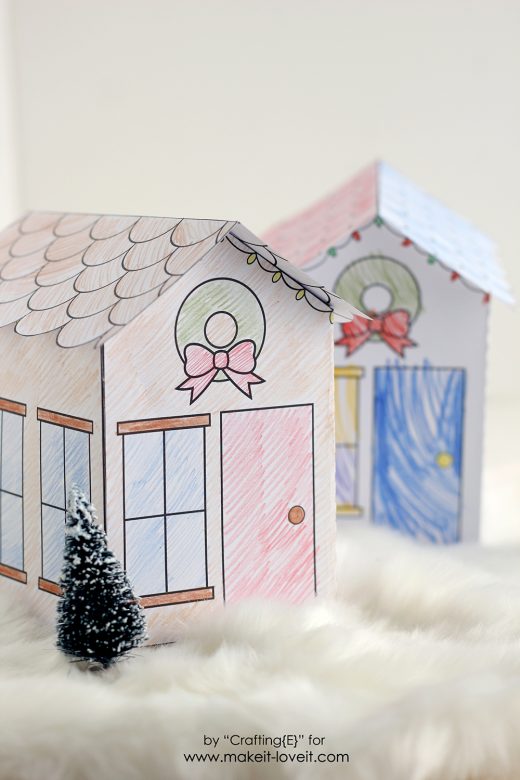 Printable d christmas houses great for kids make it love it