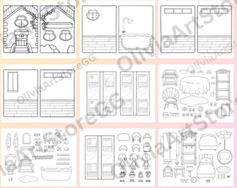 Toca boca coloring page apartment house toca life papercraft quiet book pages printable apartment incolor paper dolls rooms and furnitures