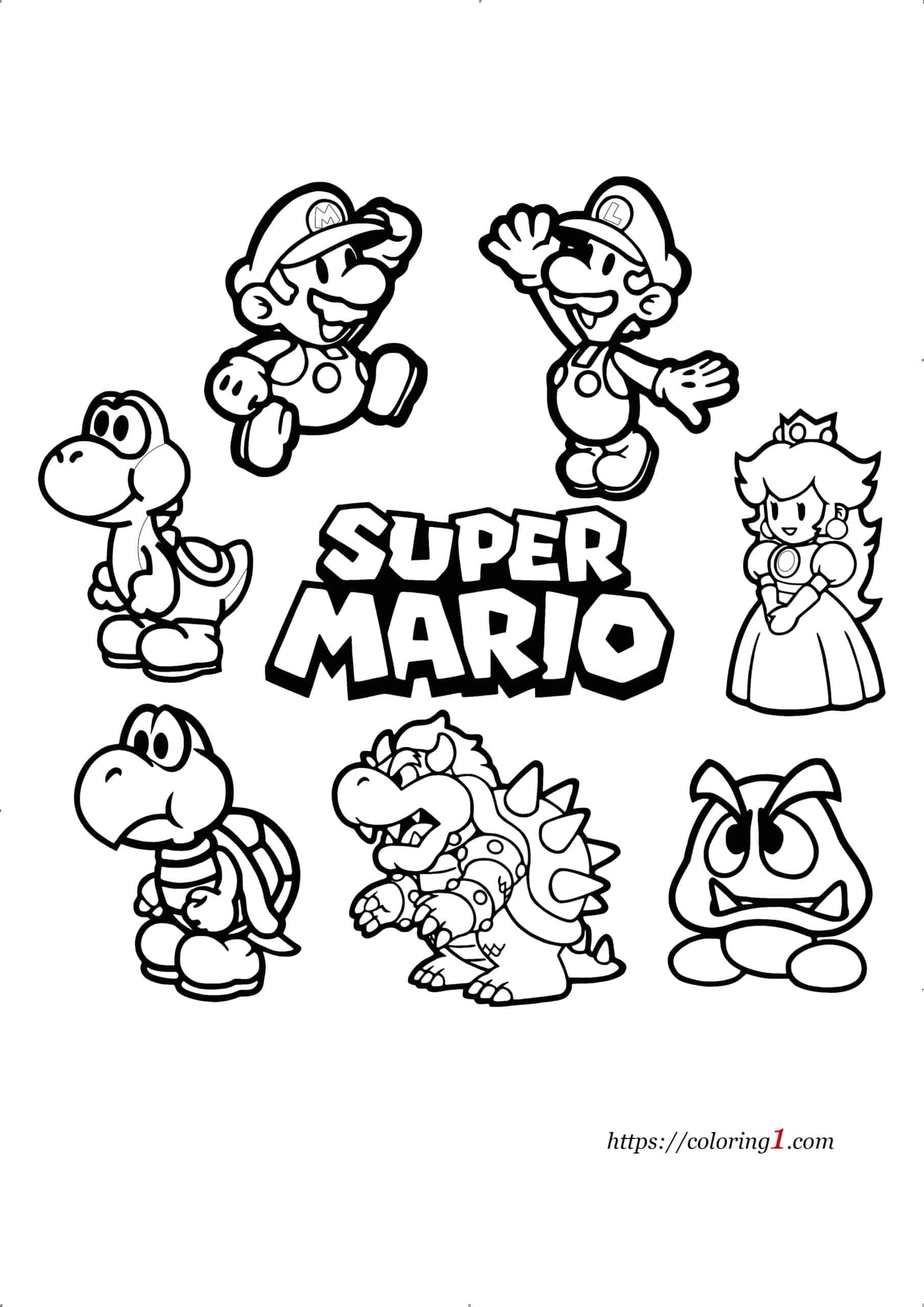 Mario characters mario coloring pages super mario coloring pages coloring pages