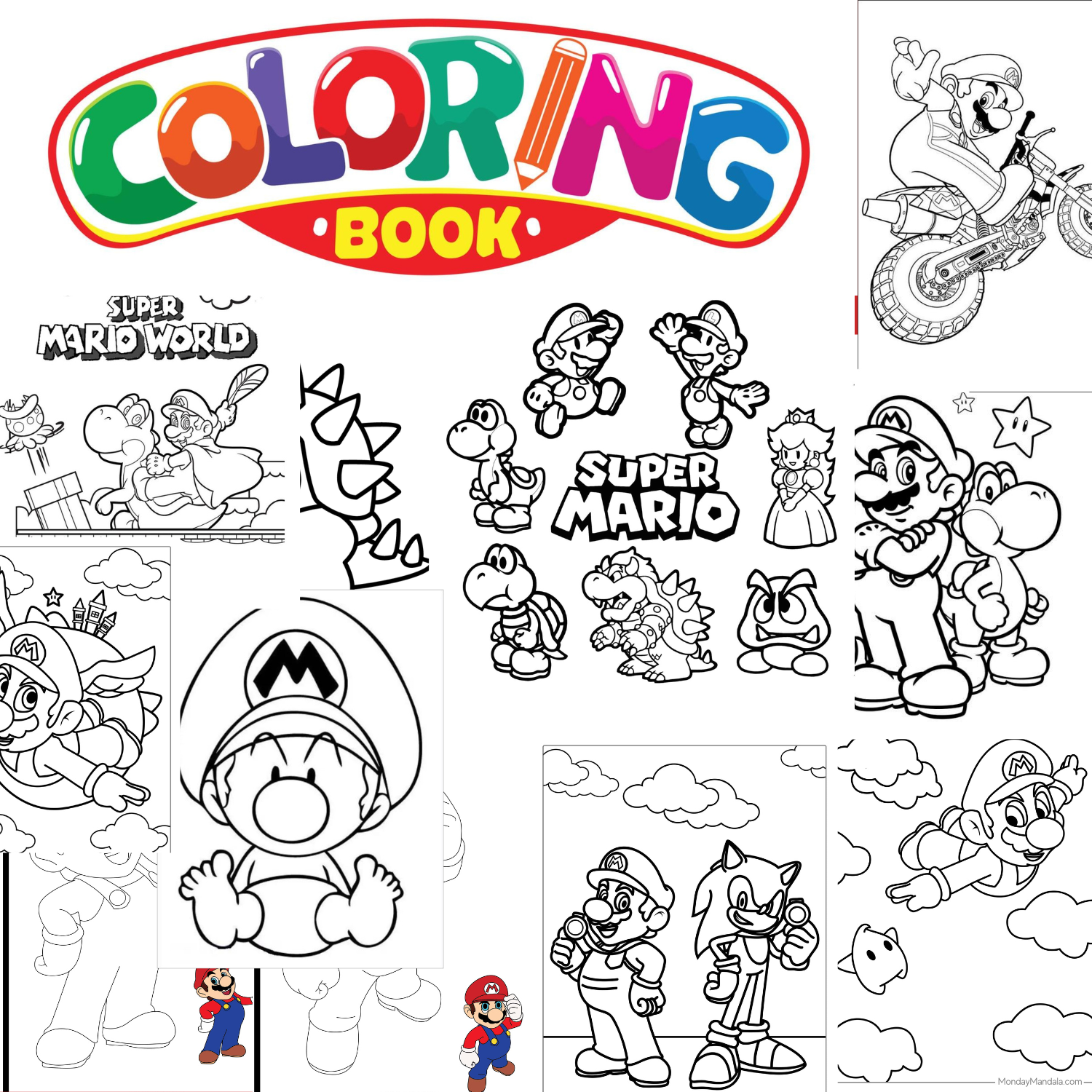 Super mario coloring book super mario coloring pages made by teachers