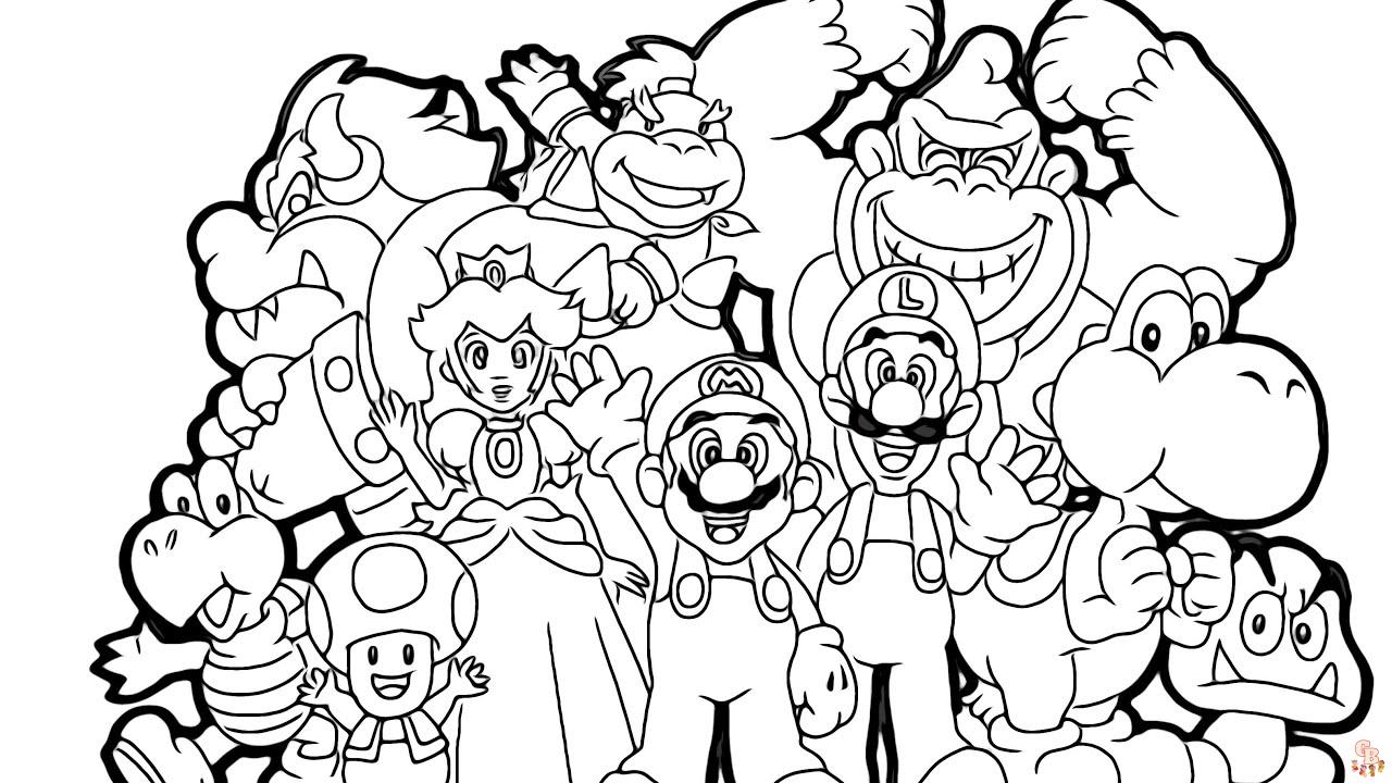 Super smash brothers coloring pages free printable