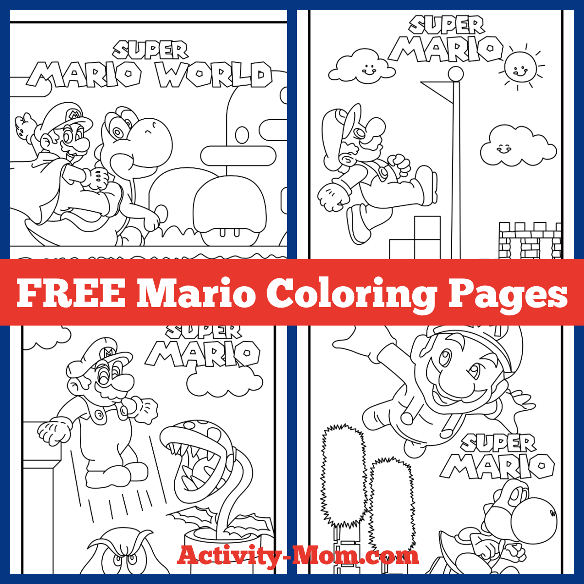 Super mario bros coloring pages free printable